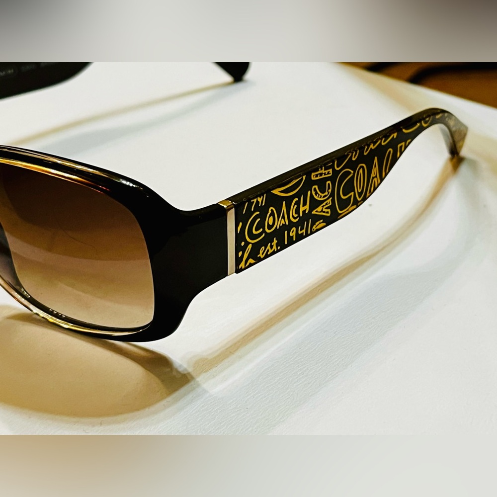 Coach Cocoa Sunglasses with Gold Detail - Picture 2 of 9